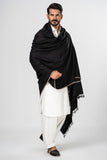 Men's Winter Pashmina Woolen Shawl - (Black) - JS-01