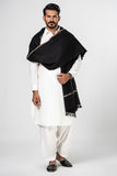 Men's Winter Pashmina Woolen Shawl - (Black) - JS-01