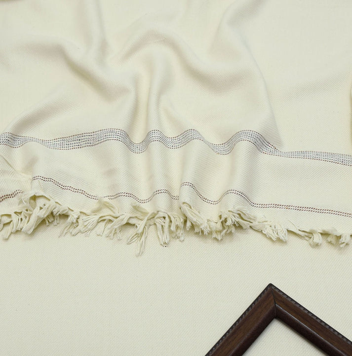 Men's Winter Pashmina Woolen Shawl - (Cream) - JS-02